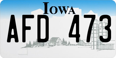 IA license plate AFD473