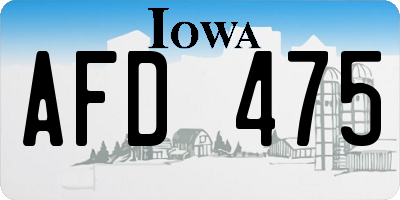 IA license plate AFD475