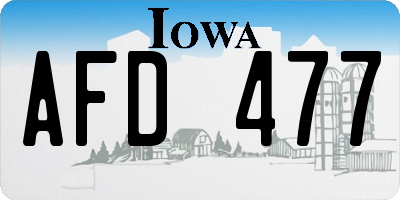IA license plate AFD477