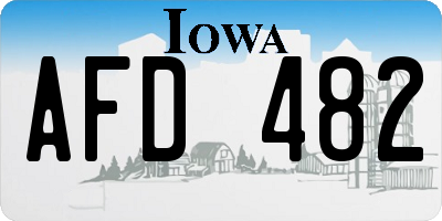 IA license plate AFD482