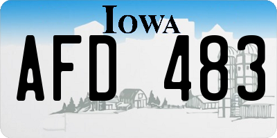 IA license plate AFD483