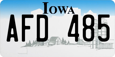 IA license plate AFD485
