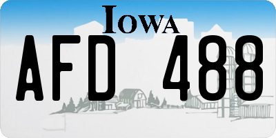 IA license plate AFD488