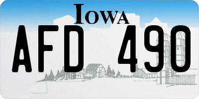 IA license plate AFD490