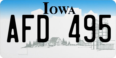 IA license plate AFD495