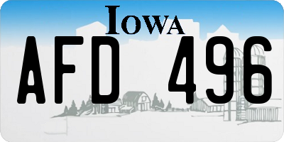 IA license plate AFD496
