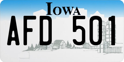 IA license plate AFD501