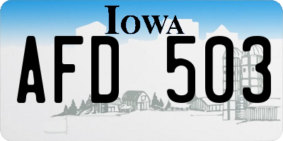 IA license plate AFD503