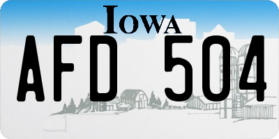 IA license plate AFD504