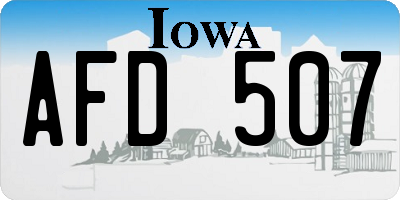 IA license plate AFD507