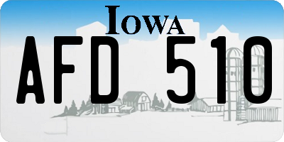 IA license plate AFD510