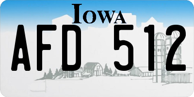 IA license plate AFD512