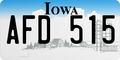 IA license plate AFD515