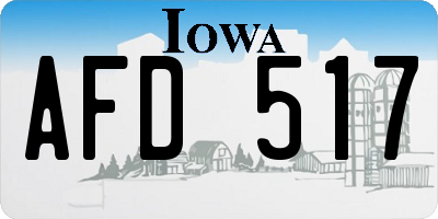IA license plate AFD517