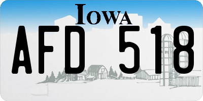 IA license plate AFD518