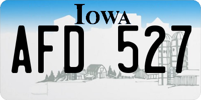 IA license plate AFD527