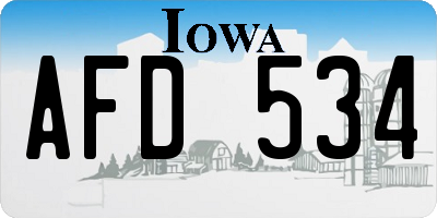 IA license plate AFD534