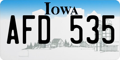 IA license plate AFD535