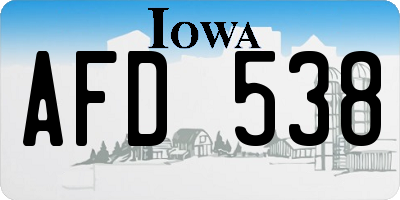 IA license plate AFD538
