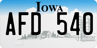 IA license plate AFD540