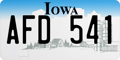 IA license plate AFD541