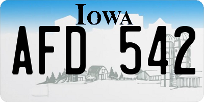 IA license plate AFD542