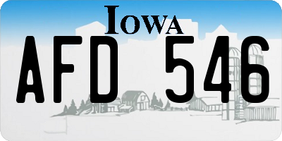 IA license plate AFD546
