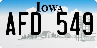 IA license plate AFD549
