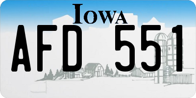 IA license plate AFD551