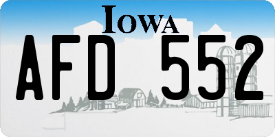 IA license plate AFD552