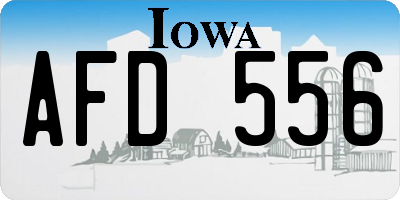 IA license plate AFD556