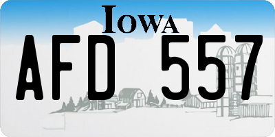 IA license plate AFD557