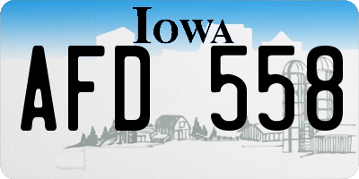 IA license plate AFD558