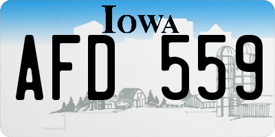 IA license plate AFD559