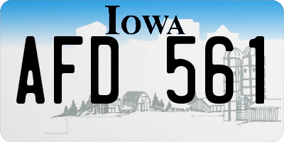 IA license plate AFD561