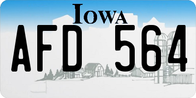 IA license plate AFD564