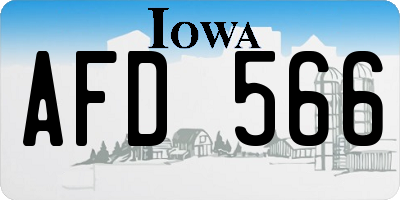 IA license plate AFD566