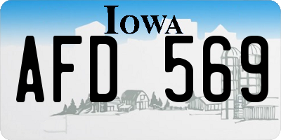 IA license plate AFD569