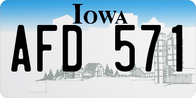 IA license plate AFD571