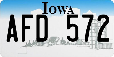 IA license plate AFD572