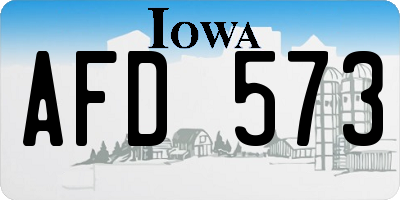IA license plate AFD573