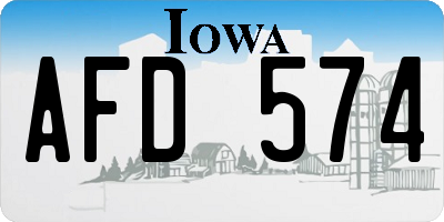 IA license plate AFD574