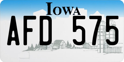 IA license plate AFD575