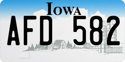 IA license plate AFD582