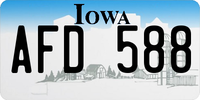 IA license plate AFD588