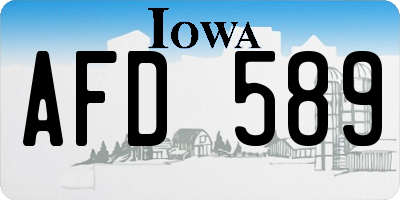 IA license plate AFD589