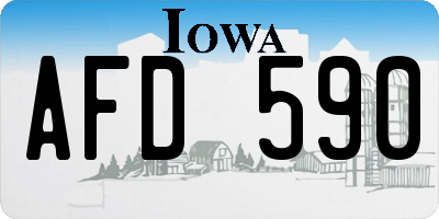 IA license plate AFD590