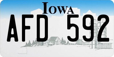 IA license plate AFD592