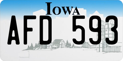 IA license plate AFD593