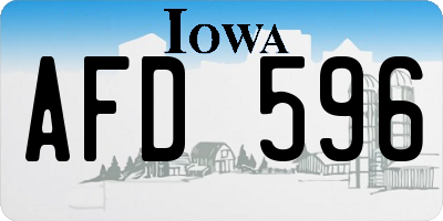 IA license plate AFD596